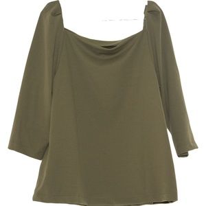 Ann Taylor Square Neck 3/4 Sleeve Blouse
